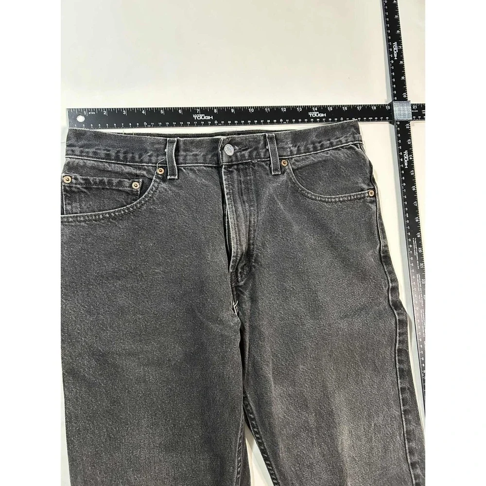 Levi's 505 Regular Fit Jeans Mens 34x32 Gray Black‎ Stonewash Denim Made in...